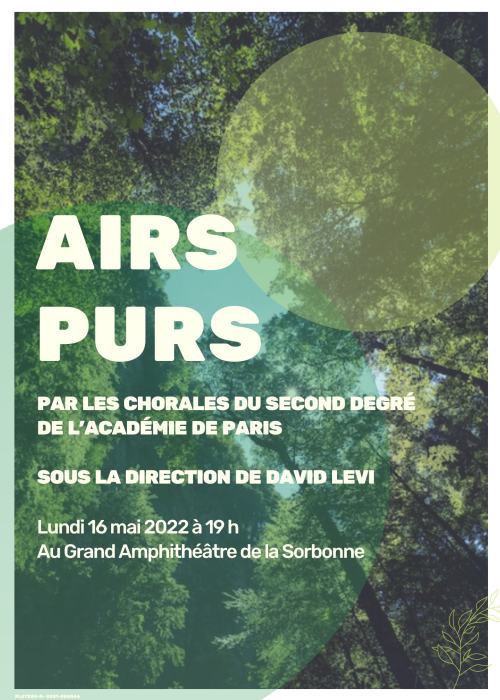 Programme du concert "Airs Purs", le 16 mai 2022 à La Sorbonne